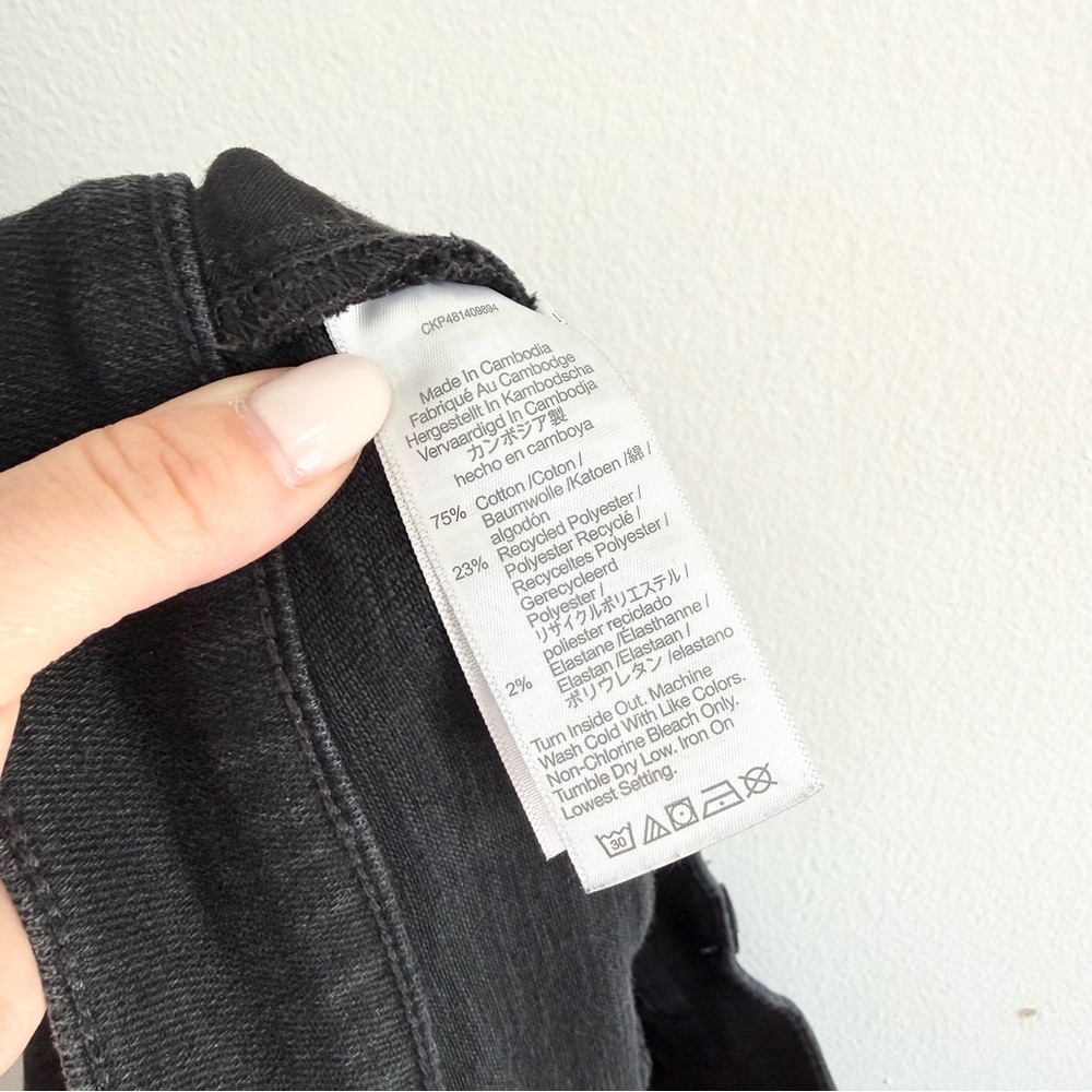 Madewell Kick Out Crop Jeans Black Rinse Wash Mid Rise Size 30 - Picture 6 of 6